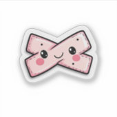 Schattige roze pleister voor krassen en scheuren sticker (Voorkant)