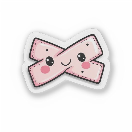 Schattige roze pleister voor krassen en scheuren sticker (Voorkant)