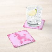 Schattige Roze Poedel Papier Onderzetter (Insitu)