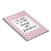 schattige roze pokstiften coco Chanel quote Notitieboek (Rechterzijde)
