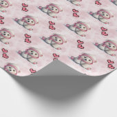 Schattige roze polair beer wrapping Papier (Hoek)
