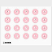 Schattige Roze Polka Dot Baby shower/Sprinkle Meis Ronde Sticker (Vel)