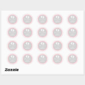 Schattige Roze Polka Dot Baby shower/Sprinkle Meis Ronde Sticker (Vel)