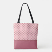 Schattige roze polka dot design tote bag (Achterkant)