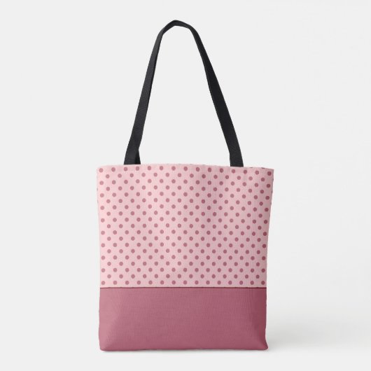 Schattige roze polka dot design tote bag (Achterkant)