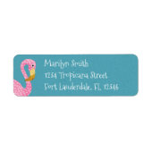 Schattige roze polka dot flamingo etiket (Voorkant)