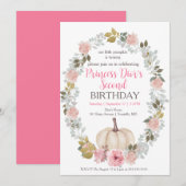 Schattige Roze Pompoen Bloem Waterverf 2e Verjaard Kaart (Voorkant / Achterkant)