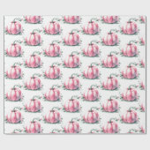 Schattige roze pompoen cadeauverpakking cadeaupapier (Vlak)