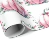 Schattige roze pompoen cadeauverpakking cadeaupapier (Rol Hoek)