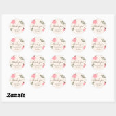 Schattige roze pompoen eucalyptus Baby shower dank Ronde Sticker (Vel)