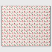 Schattige Roze Pompoen Eucalyptus Herfst Patroon Cadeaupapier (Vlak)