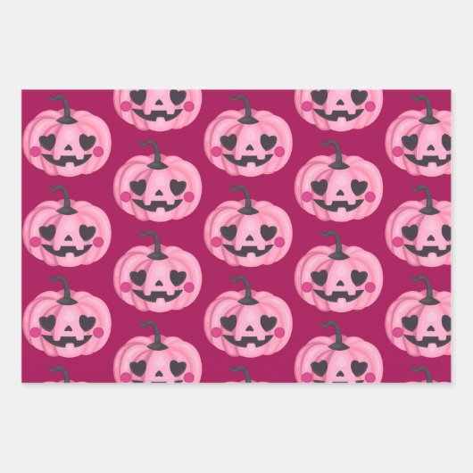 Schattige roze pompoen inpakpapier (Voorkant 2)