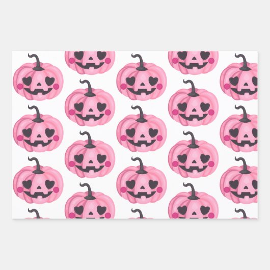 Schattige roze pompoen inpakpapier (Voorkant)
