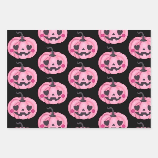 Schattige roze pompoen inpakpapier (Voorkant 3)
