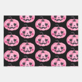 Schattige roze pompoen inpakpapier vel (Voorkant 3)