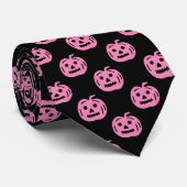 Schattige Roze Pompoen Patroon Halloween Kostuum Stropdas (Opgerold)