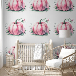 Schattige Roze Pompoen Patroon Wallpaper Behang