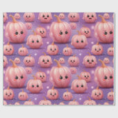 Schattige Roze Pompoenpatroon kinder halloween Cadeaupapier (Vlak)