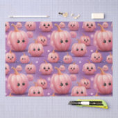 Schattige Roze Pompoenpatroon kinder halloween Tissuepapier (Craft)