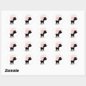 Schattige Roze Poodle Stickers (Vel)