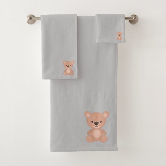 Schattige roze pop grijze kinderen bad handdoek (Insitu)