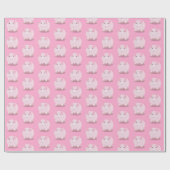 Schattige roze potje buikvarken cartoon Verjaardag Cadeaupapier (Vlak)