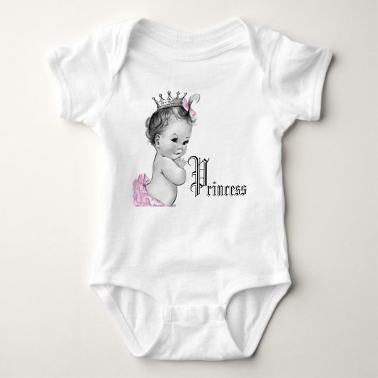 Schattige Roze Prinses Baby Meisje Shirten Romper (Voorkant)