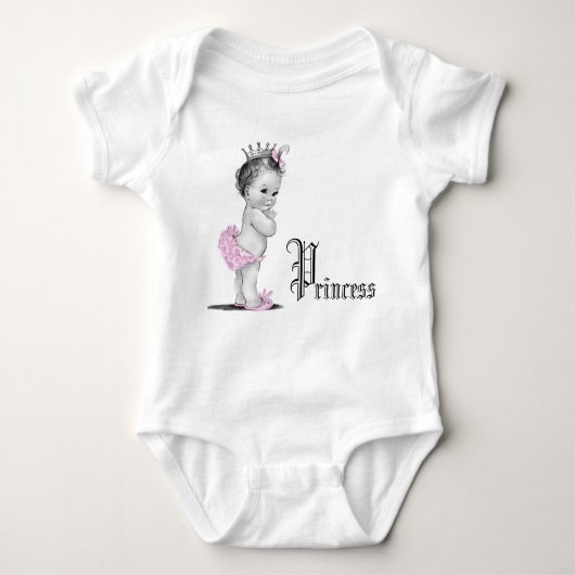 Schattige Roze Prinses Baby Meisje Shirten Romper (Voorkant)