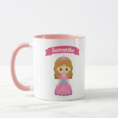 Schattige Roze Prinses Kinderen Mok (Links)