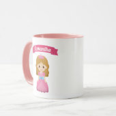 Schattige Roze Prinses Kinderen Mok (Voorkant links)
