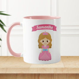 Schattige Roze Prinses Kinderen Mok