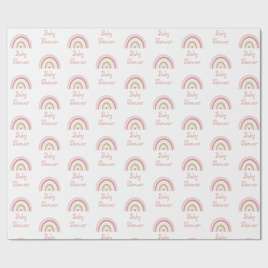 Schattige Roze Rainbow Pattern Wrapping Papier (Vlak)