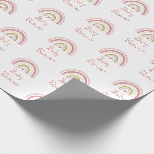 Schattige Roze Rainbow Pattern Wrapping Papier (Hoek)