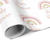 Schattige Roze Rainbow Pattern Wrapping Papier (Rol Hoek)