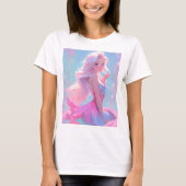 Schattige roze regenboog fee Barbie pop t-shirt on (Voorkant)