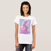 Schattige roze regenboog fee Barbie pop t-shirt on (Voorkant volledig)