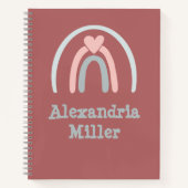 Schattige roze Regenboog Kinderen  Notitieboek (Voorkant)