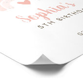 Schattige Roze Regenboog Waterverf Verjaardag Welk Poster (Hoek)