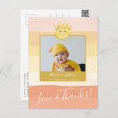 Schattige Roze Regenboog Zonneschijn Baby Borrel B Briefkaart (Voorkant / Achterkant)