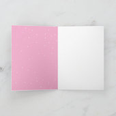Schattige Roze Rendier Kind Naam Prettig Kerstfees Kaart (Binnen)