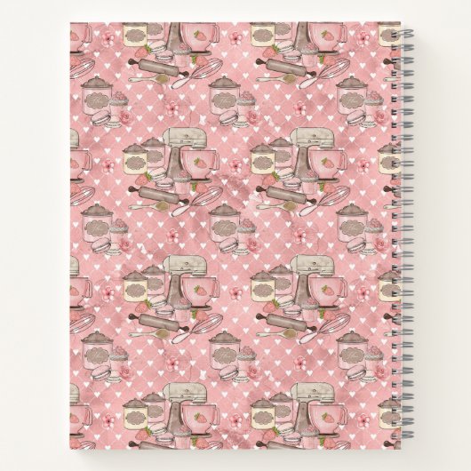 Schattige Roze Retro Cook Book gepersonaliseerd Notitieboek (Achterkant)
