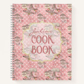 Schattige Roze Retro Cook Book gepersonaliseerd Notitieboek (Voorkant)