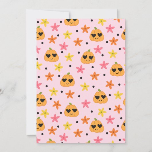 Schattige Roze Retro Halloween Feest Kaart (Achterkant)