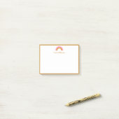 Schattige Roze Retro Regenboog Gepersonaliseerde S Post-it® Notes (Op bureau)