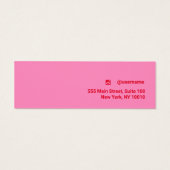 Schattige Roze Retro Stud Oorbel Sieraden Display  Mini Visitekaartjes (Achterkant)