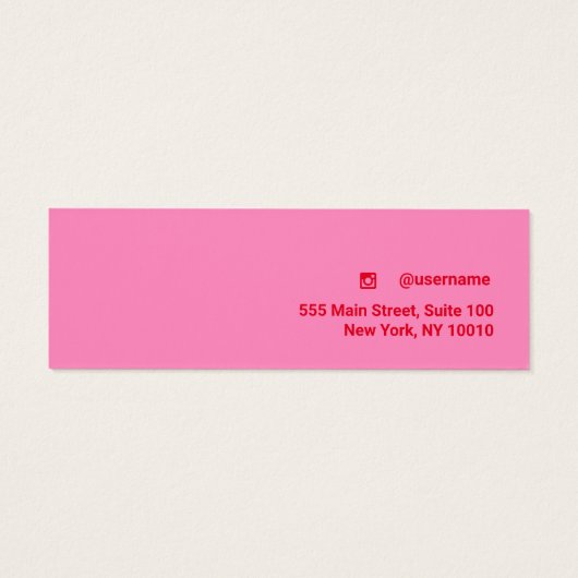 Schattige Roze Retro Stud Oorbel Sieraden Display  Mini Visitekaartjes (Achterkant)