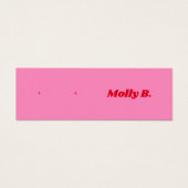 Schattige Roze Retro Stud Oorbel Sieraden Display  Mini Visitekaartjes (Voorkant)