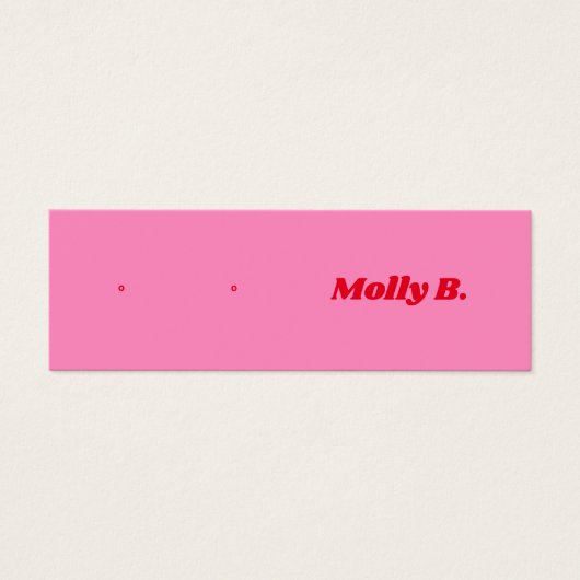 Schattige Roze Retro Stud Oorbel Sieraden Display  Mini Visitekaartjes (Voorkant)