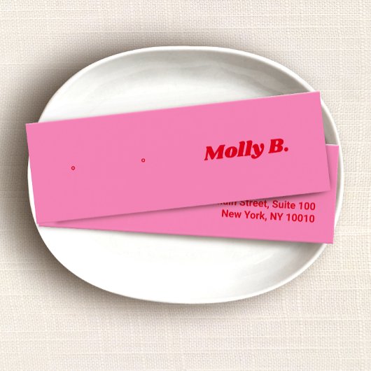 Schattige Roze Retro Stud Oorbel Sieraden Display  Mini Visitekaartjes