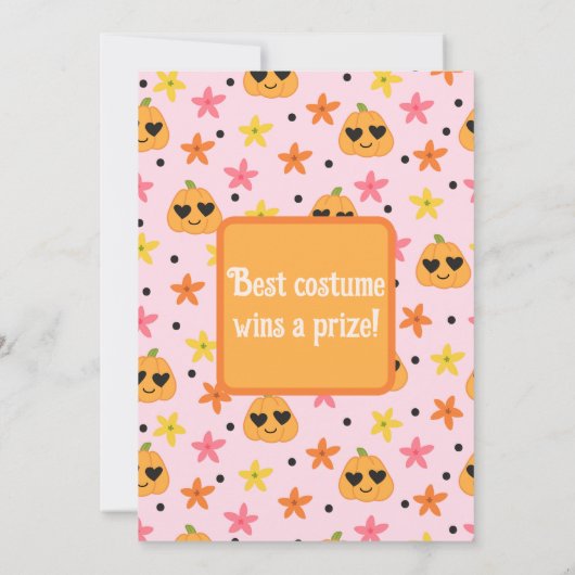 Schattige Roze Retro Verjaardag Halloween Feest Kaart (Achterkant)